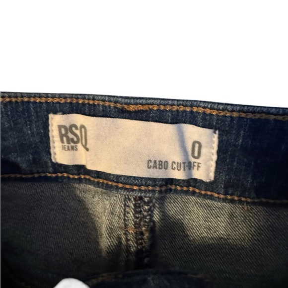 RSQ Women’s Cabo Cut-Off Jean Shorts Size 0 Festival‎ Distressed Low Rise Blue - Picture 6 of 8